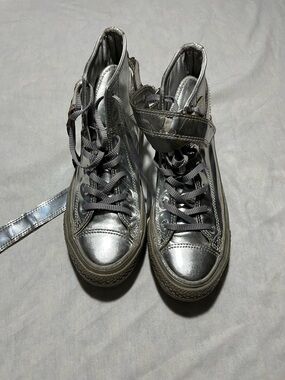 Converse Metallic Silver High-Top Sneakers women size 6